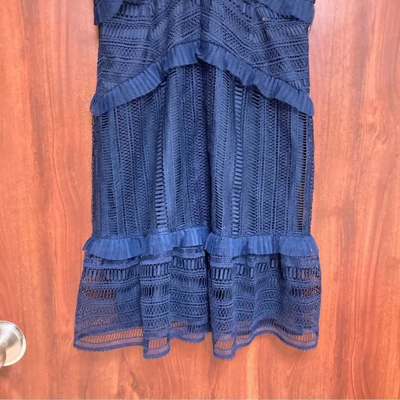 BARDOT Kristen Lace Sheath Dress Navy Size 6 - Picture 7 of 9